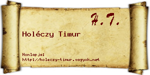 Holéczy Timur névjegykártya